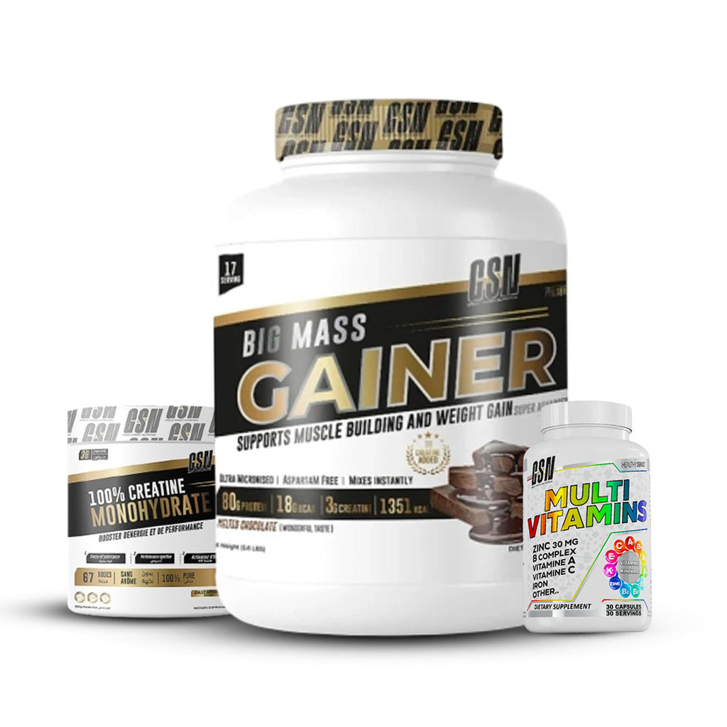 Big mass gainer 3kg GSN + Creatine gsn 200g + Multivitamin gsn 30 caps