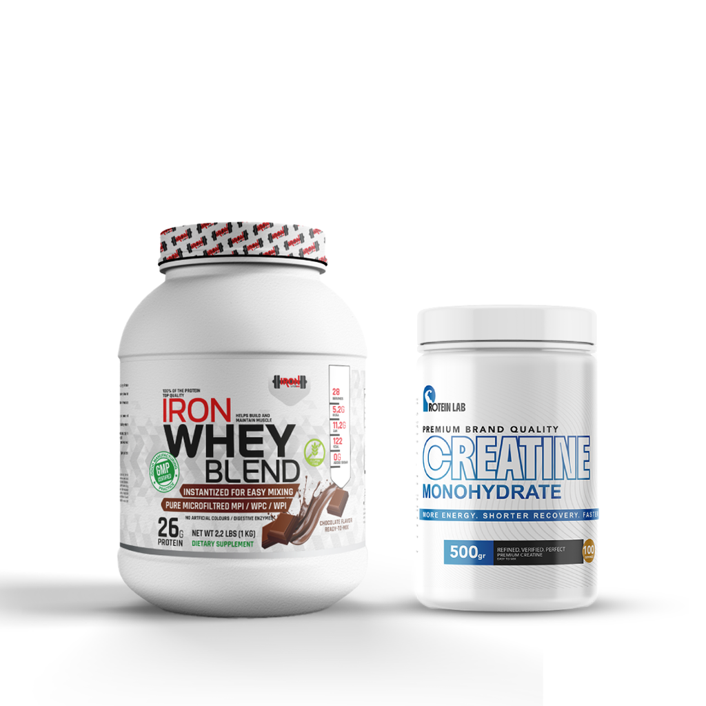 Pack Whey Blend 1 kg  + Shaker | Iron Lab + Créatine Monohydrate 500 g | Protein Lab
