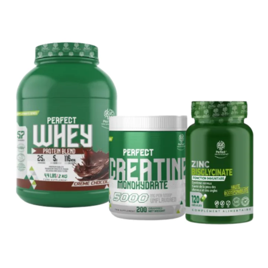 Pack Whey 2 kg + Creatine 200 g + Zinc 120 caps – Perfect Nutrition