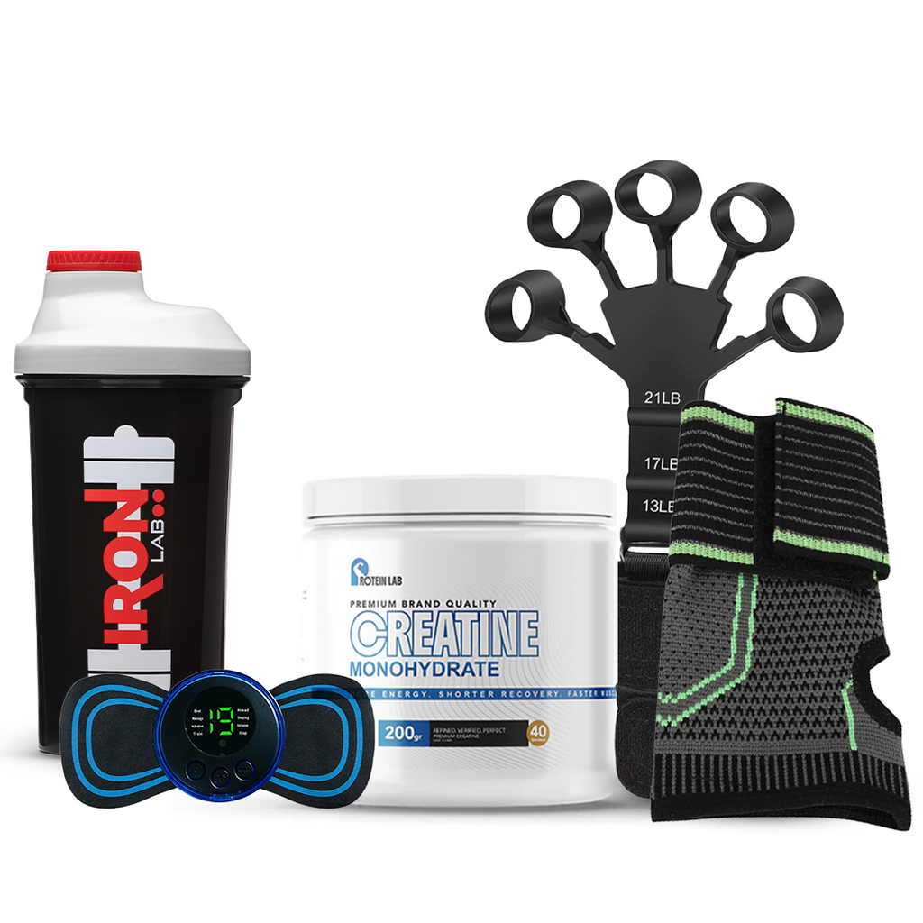 Pack Créatine Monohydrate 200g | ProteinLab + Cadeau au choix (Mini Stick Massage / Finger Trainer / Shaker / Protège-Poignet)