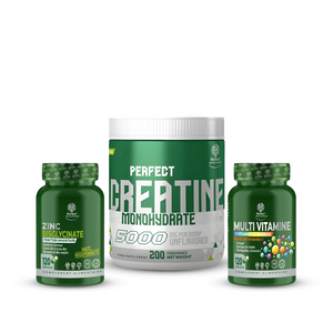 Pack Creatine 200 g + Multivitamine 120 caps + Zinc 120 caps – Perfect Nutrition