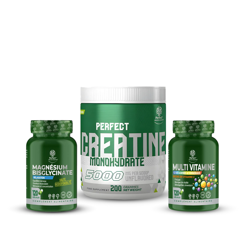Pack Creatine 200 g + Multivitamine 120 caps + Magnesium Bisglycinate 120 caps – Perfect Nutrition (Copie)