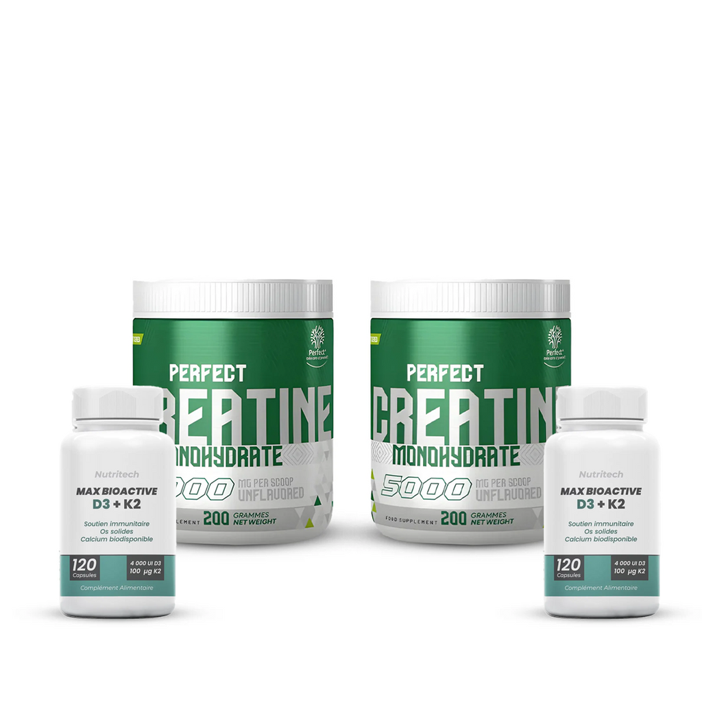 Pack  2x Créatine 200g + 2x Vitamine D3 + K2 (120)