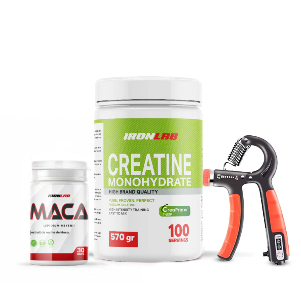 Pack Créatine Creaprime® 570 g + Maca+ Hand Grip Pro